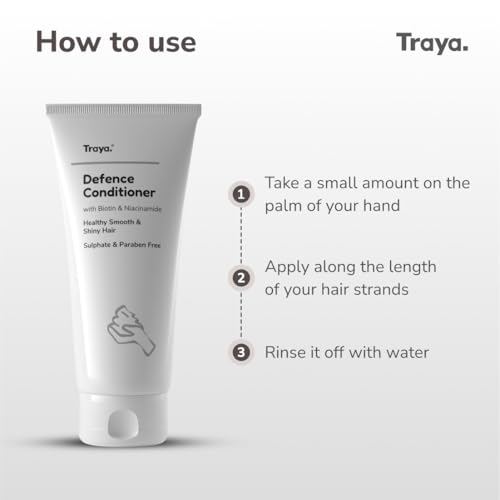 Traya Defence Conditioner | For Deep Moisturizing, Hair Growth & Hair Fall Control - Mild Formula | Consist Biotin & Niacinamide | 100g, 1 Count - Image 5