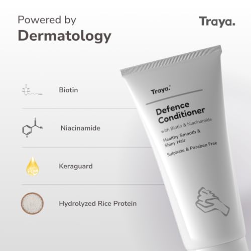 Traya Defence Conditioner | For Deep Moisturizing, Hair Growth & Hair Fall Control - Mild Formula | Consist Biotin & Niacinamide | 100g, 1 Count - Image 3