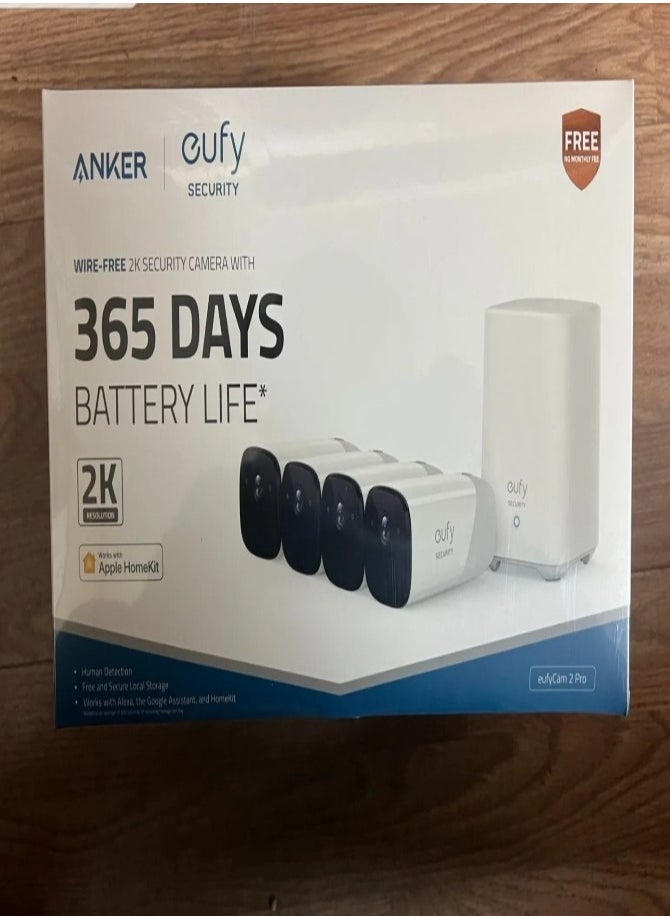 eufy eufyCam 2 Pro 2k wireless (4 Pack) & HUB, 365 Day New Sealed  - Image 2