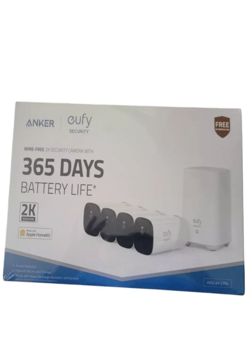 eufy eufyCam 2 Pro 2k wireless (4 Pack) & HUB, 365 Day New Sealed  - Image 3