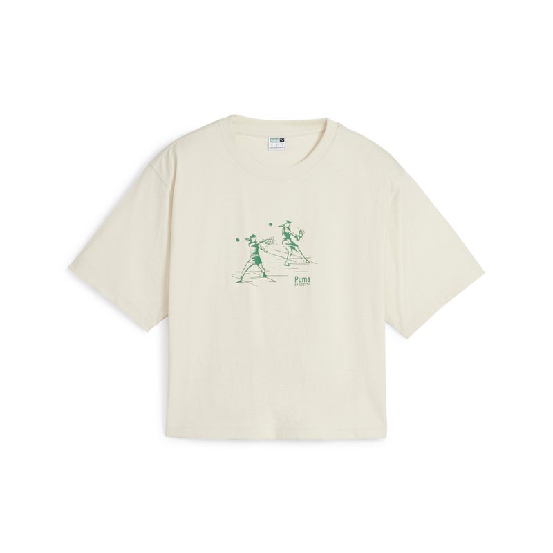 PUMA TEAM Womens Off-White Relaxed T-shirt - Image 4