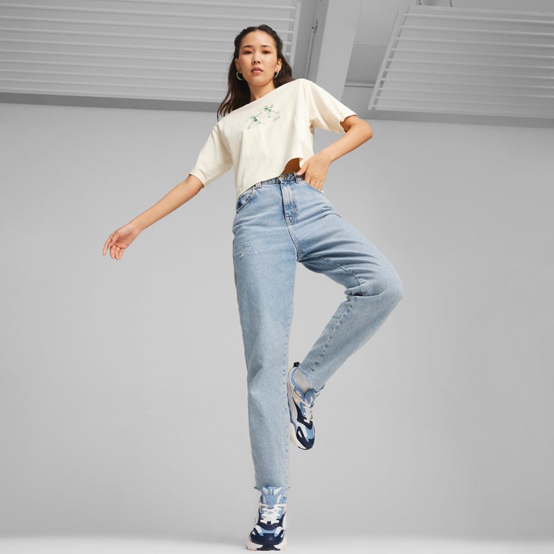 PUMA TEAM Womens Off-White Relaxed T-shirt - Image 3
