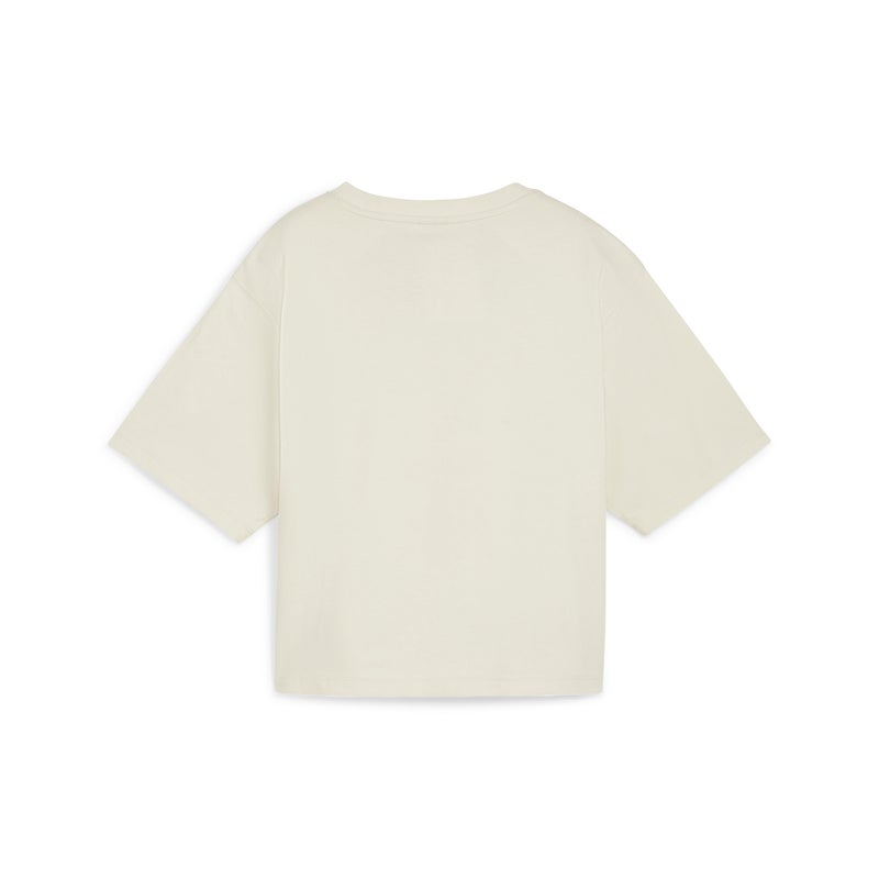 PUMA TEAM Womens Off-White Relaxed T-shirt - Image 5