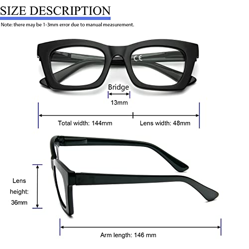 REAVEE 3 Pack Oprah Style Reading Glasses for Women Blue Light Blocking, Cute Oversized Square Computer Readers with Spring Hinge 1.25 - Image 5