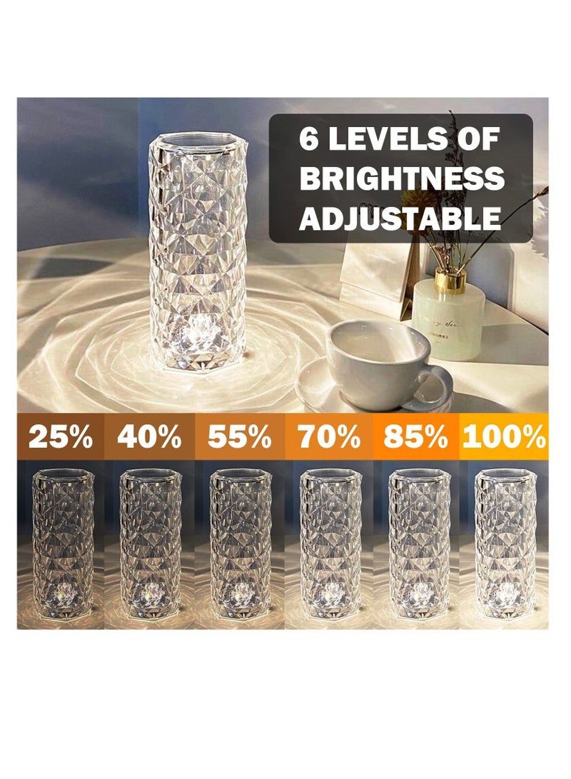 NIBEMINENT Table Lamp 16 Colors Adjustable, 6 Brightness, Crystal for Bedroom Living Room, Bedside Lamp, Nightstand Light with USB-C Charing Touch and Remote Control - Image 3