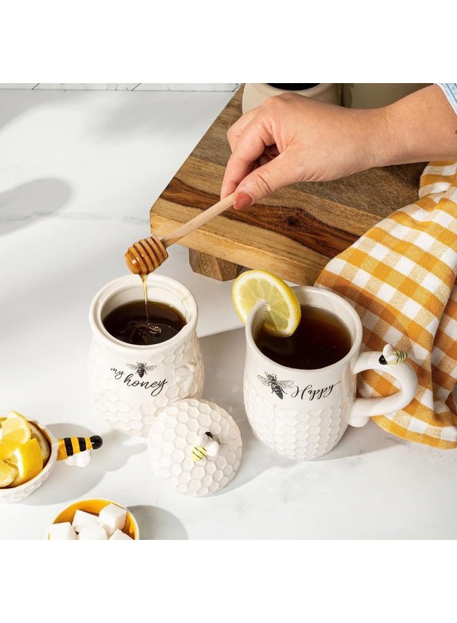 Young's Inc . Ceramic Honey Jar with Wooden Honey Dipper - Farmhouse Kitchen Decor - Tea Accessories - Image 5