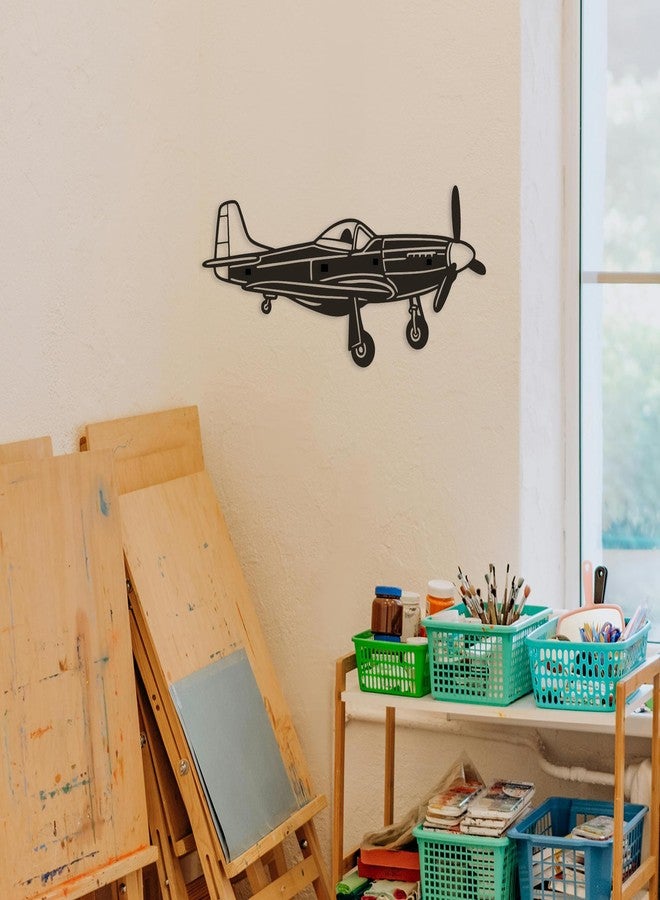Chordwave Airplane Wall Art Classic Retro Metal Airplane Wall Decor, Aviation Decor & Wall Art Sculpture, Perfect Aviation Gifts & Boys Room Decor, P-51 Mustang Fighter - Image 3