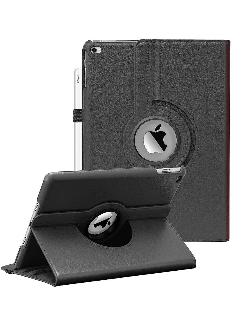 vesus 360 Degree Rotating Case Cover for iPad 9.7 (2018/2017), iPad Air 2, iPad Air - Auto Sleep/Wake - Black - Image 1