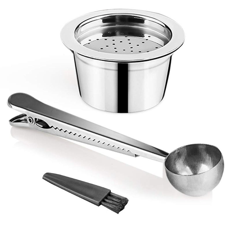 Sesama For Verismo K FEE CBTL Refillable Coffee Capsule Pod Filter Stainless Steel Set 1Capsule1 Reusable Spoon