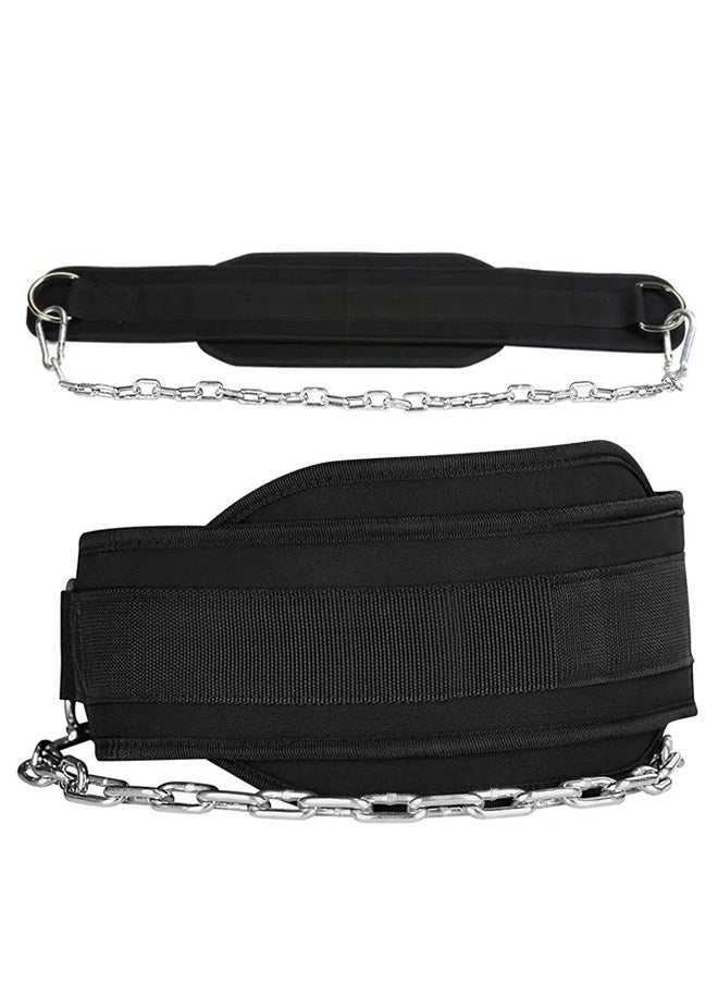 yongsheng Adjustable Weight Lifting Belt ，Pull-up Belt Weighted Dip Belt with Chain Double Weightlifting Back Support Strap Home Gym Equipment Waist Belt  - Image 4