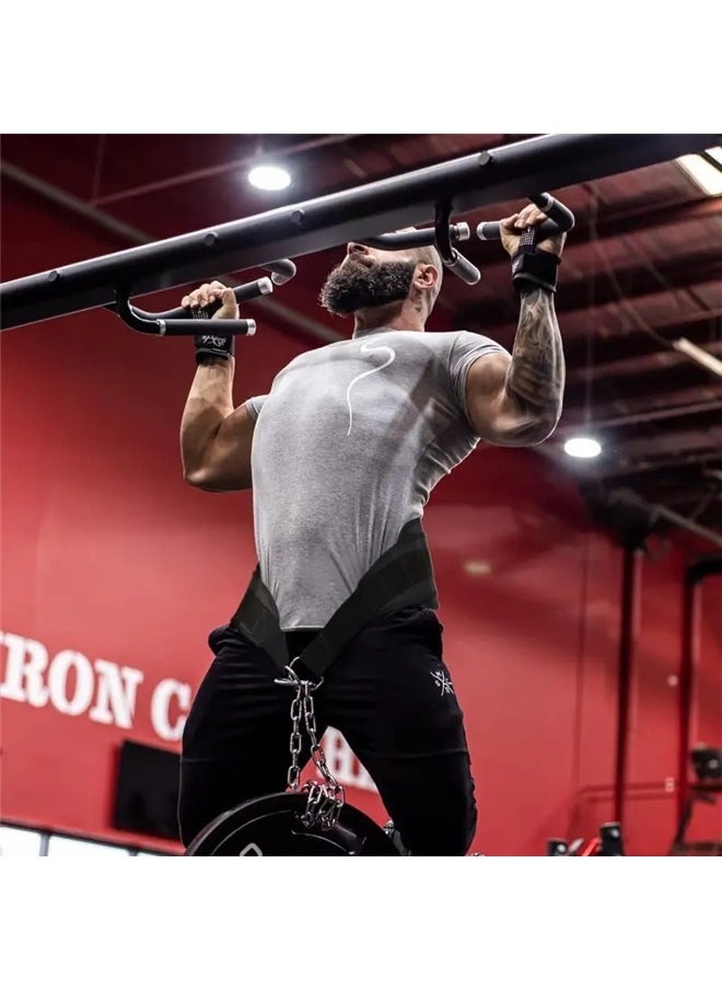 yongsheng Adjustable Weight Lifting Belt ，Pull-up Belt Weighted Dip Belt with Chain Double Weightlifting Back Support Strap Home Gym Equipment Waist Belt  - Image 5
