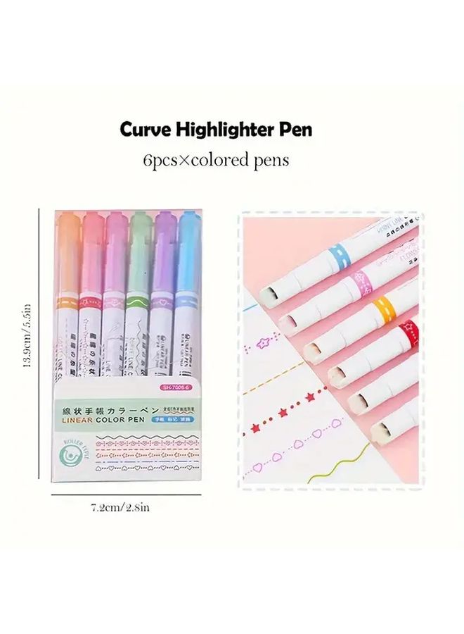 6 Pcs Floral Contour Pens Set Fine And Curved Tips Precise Note Taking Marking Colorful Creations Durable PVC Material Ergonomic Design Long Lasting Ink Flow - Image 5