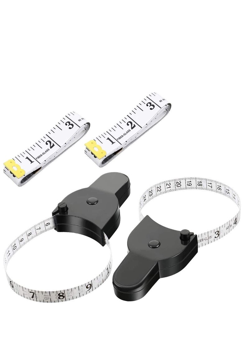 Y&D Body Measuring Tape 60 Inch Measure, Tailor Retract Ergonomic Design Tapes and Soft Measure for Measurement 4 Pcs  - Image 1