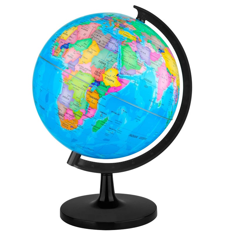 Wizdar 10 World Globe for Kids Learning DIY Assemble Educational Rotating World Map Globes Large Size Decorative Earth Children Globe for Classroom Geography Teaching Desk and Office Decoration - Image 3