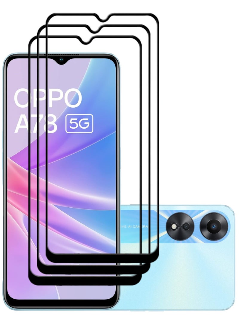 ACLIX 3 Pieces Antistatic ESD Dustproof Premium Quality High Definition Tempered Glass Screen Protector Designed For Oppo A78 - Image 1