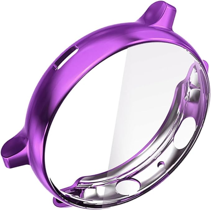 Angoily Flexible TPU Protective Watch Case Anti Scratch Electroplated Cover Purple 4x4 cm - Image 1