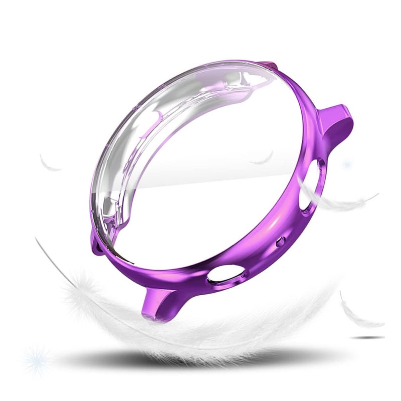 Angoily Flexible TPU Protective Watch Case Anti Scratch Electroplated Cover Purple 4x4 cm - Image 3