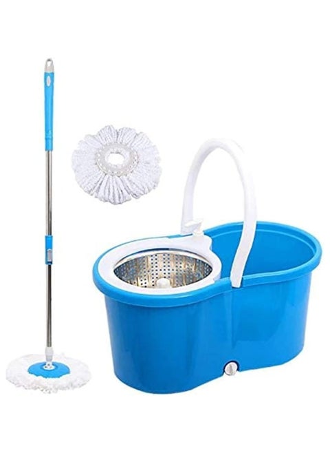 Spin Mop For Floor Cleaning,360 Degree Steel Spin Mop With Bucket And Dual Mop Heads-blue