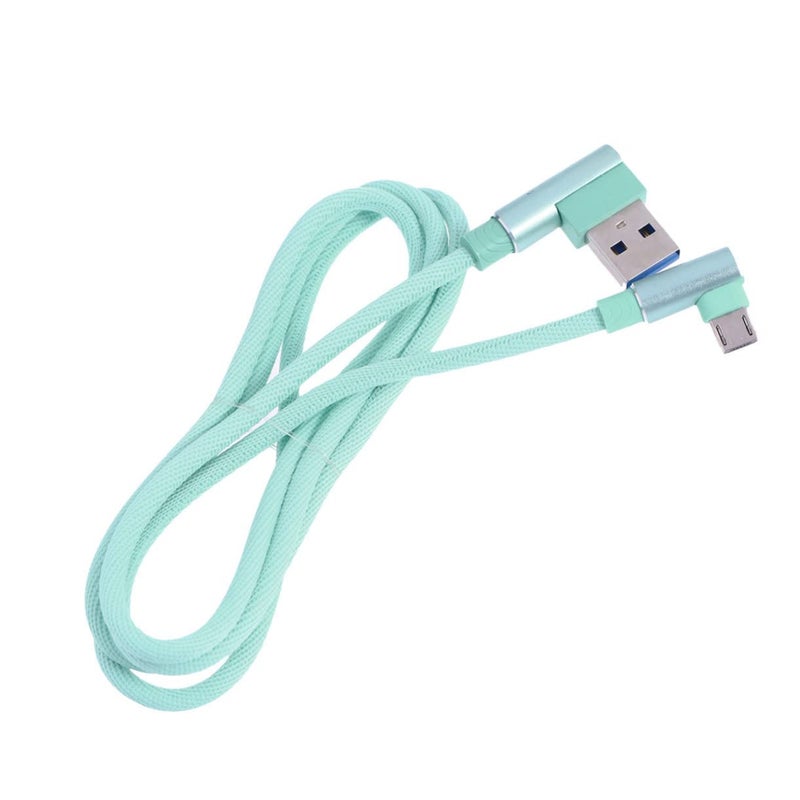 Green Braided Micro USB Cable Fast Charging And Data Sync Durable 1 Meter Cord For Phones - Image 1