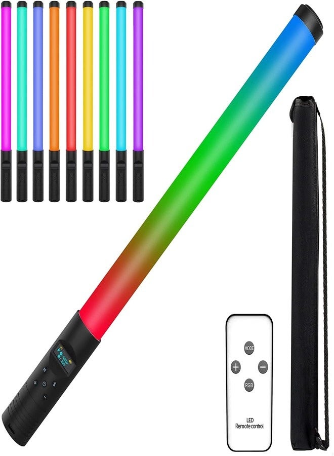 DUSALA Handheld LED Light Stick, 7 Colors & 10 Modes Portable Photography Video Light Wand for Filming, Parties, Batteried Powered Lighting Tube with Wireless Remote Control - Image 1