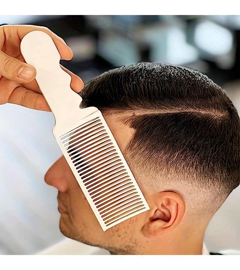 Men Slicked Back Gradient Hairbrush Curved Side Comb Positioning Comb Heat Resistant Anti Static Sturdy Plastic Comb Thick Hair Special Salon Home Styling Tool 4pcs Set - Image 1