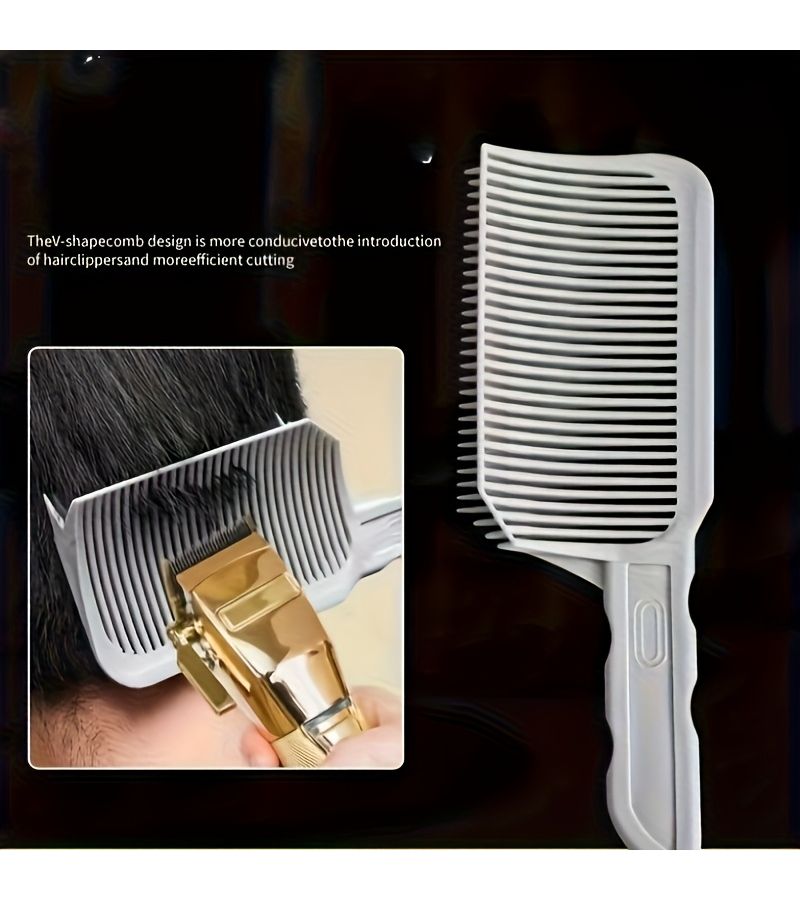 Men Slicked Back Gradient Hairbrush Curved Side Comb Positioning Comb Heat Resistant Anti Static Sturdy Plastic Comb Thick Hair Special Salon Home Styling Tool 4pcs Set - Image 3