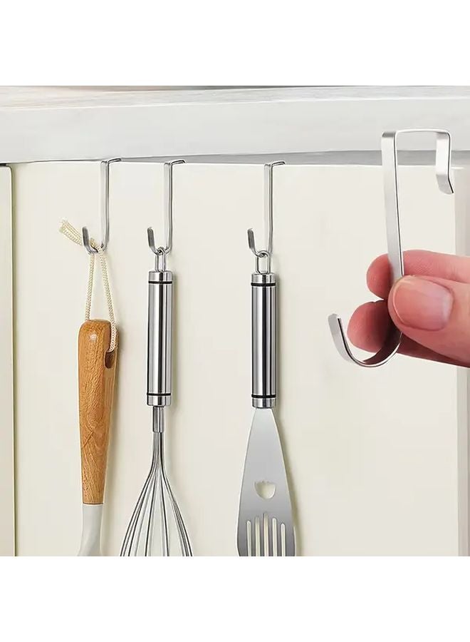 3Pcs Silvery No Drill Wall Hooks Heavy Duty Rust Resistant Kitchen Organizer - Image 2