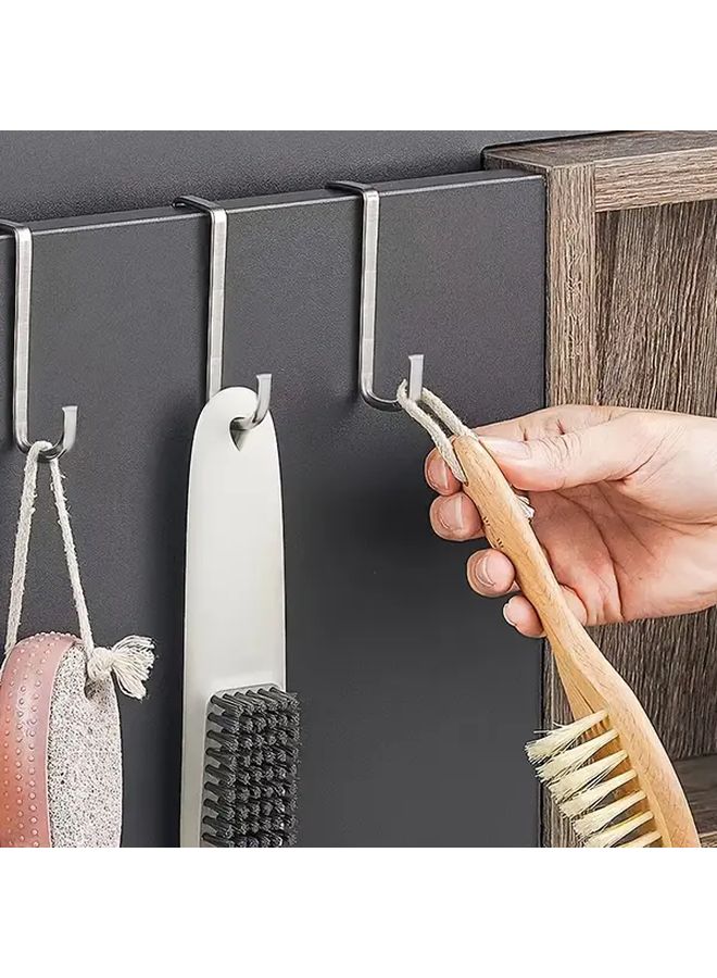 3Pcs Silvery No Drill Wall Hooks Heavy Duty Rust Resistant Kitchen Organizer - Image 3