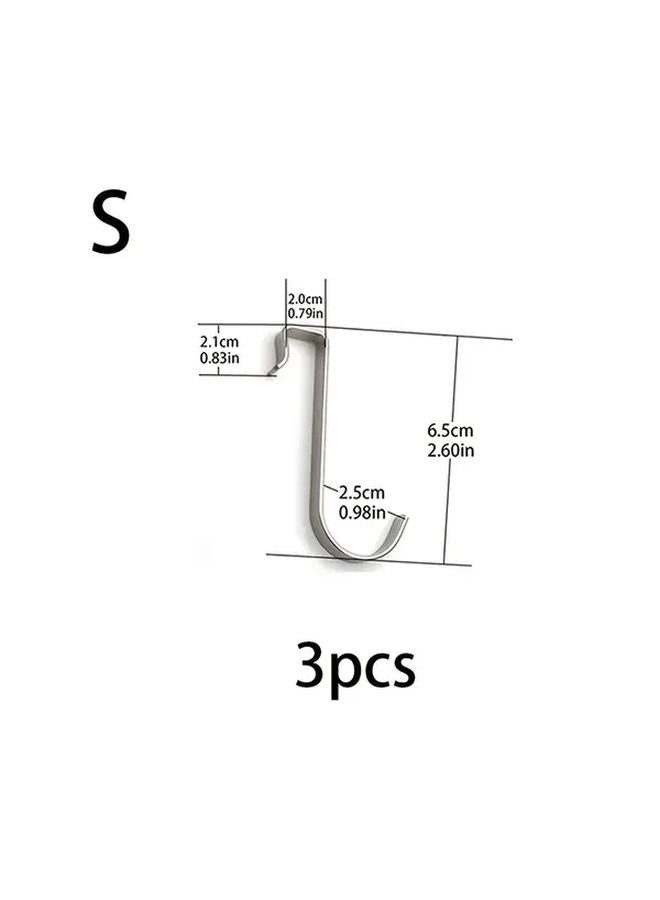 3Pcs Silvery No Drill Wall Hooks Heavy Duty Rust Resistant Kitchen Organizer - Image 4