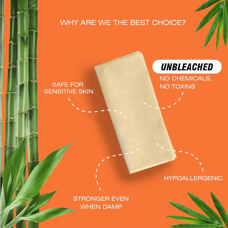 BECO Bamboo Multi-Fold Tissue Papers, 150 Pulls, 32 GSM, 100% Natural, Unbleached and Eco Friendly - Image 2