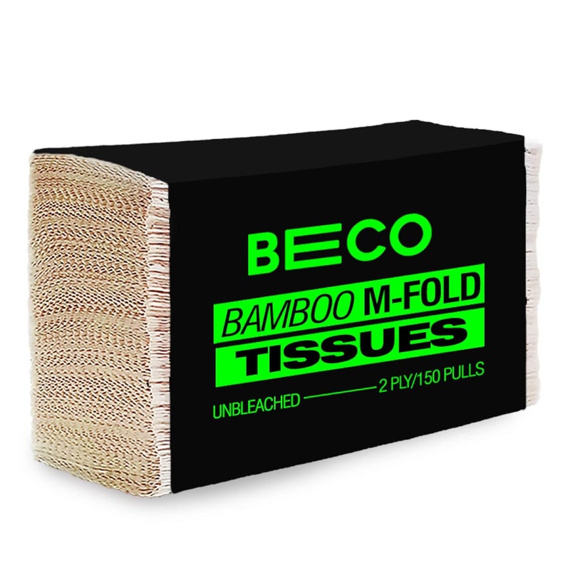 BECO Bamboo Multi-Fold Tissue Papers, 150 Pulls, 32 GSM, 100% Natural, Unbleached and Eco Friendly - Image 1