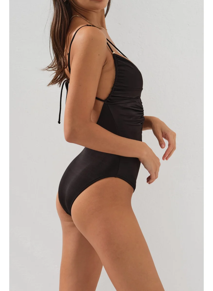 Hays Thin Strap Rope Detailed Low-Cut Swimsuit