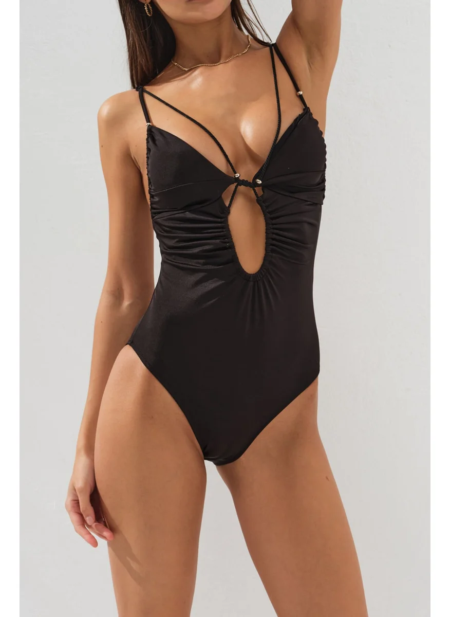 Hays Thin Strap Rope Detailed Low-Cut Swimsuit
