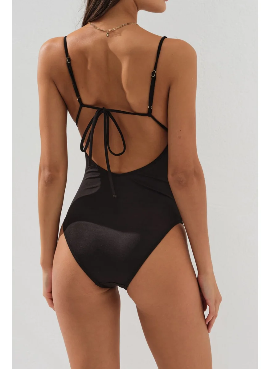 Hays Thin Strap Rope Detailed Low-Cut Swimsuit