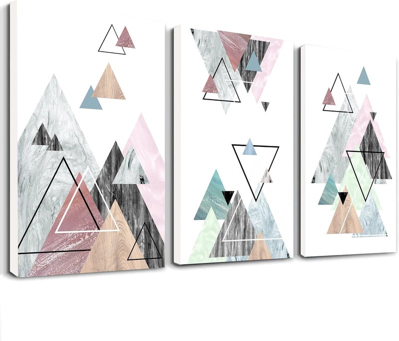 Zessonic Abstract Geometric Wall Art Set - Image 1