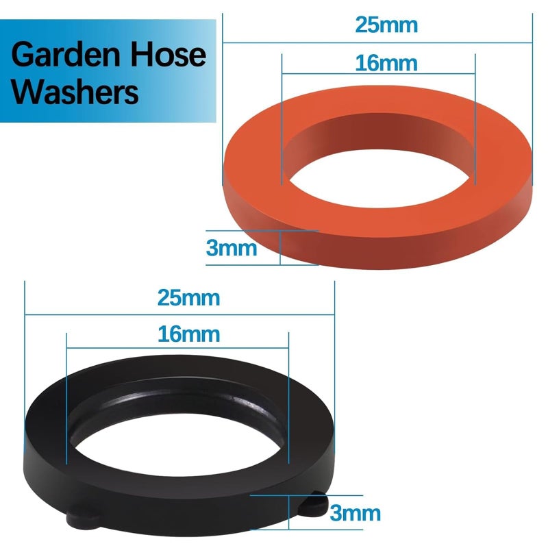 ZDBB 80 Pcs Garden Hose Gasket Rubber Seal, Fits All Standard 3/4 Inch Outdoor Hose Fittings with Heavy Duty Red and Black Self-Locking Tabs to Hold The Gasket Securely in The Fitting - Image 4