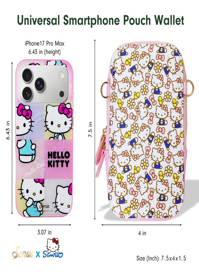 Sonix x Sanrio Phone Pouch - Universal Smartphone Purse and Wallet, Crossbody and Shoulder Bag | Hello Kitty Pink Bows - Image 4