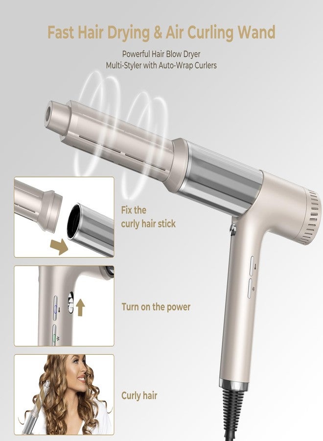 Yitrust High-Speed Hair Styler and Drying Brush - 110000 RPM Hot Air Brush with Diffuser, Concentrator Attachment, and Oval Curling Wand (silver) - Image 5