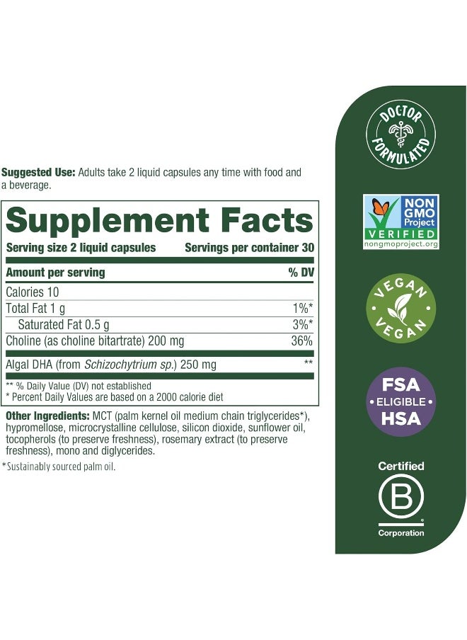 MegaFood Baby & Me 2 Dha & Choline - Plant-Based Dha And Choline For Baby'S Brain And Eye Development - Vegan - 60 Capsules (30 Servings)  - Image 2
