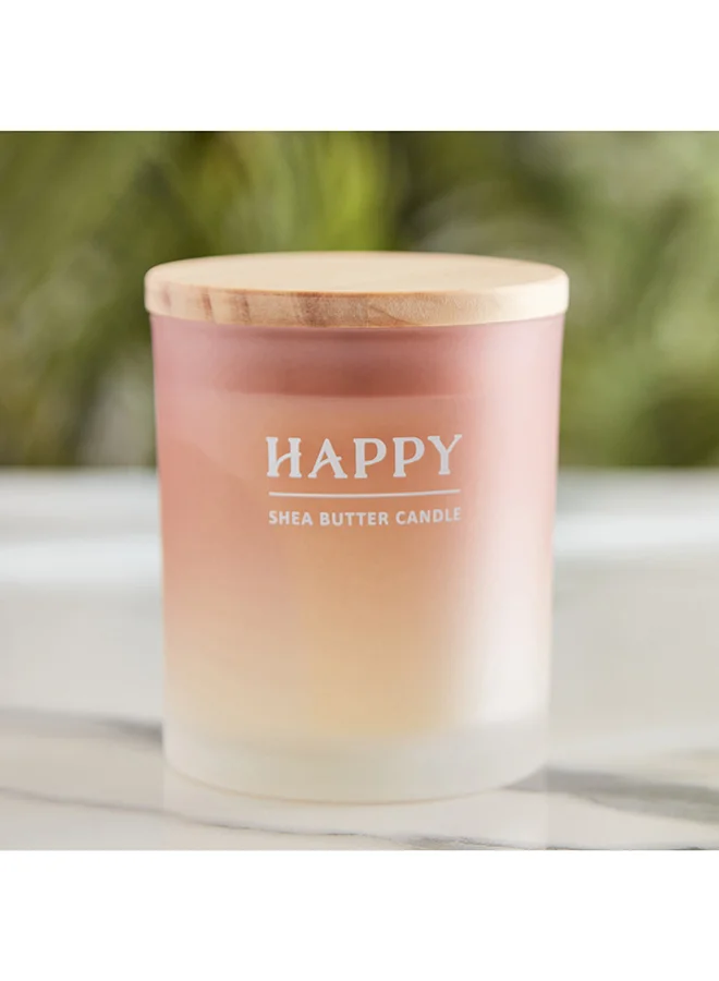 Nourish Happy Scented Jar Candle with Wooden Lid 206 g