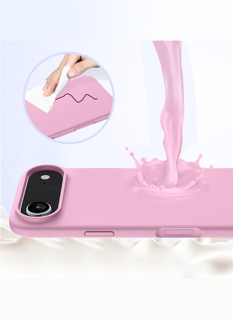 CATANES 2Packs Liquid Silicone Protective Phone Case for iPhone 17 Air , Soft Anti-Scratch Microfiber Lining Utra Slim Drop Protection Phone Cover with Privacy Screen Protector - Pink - Image 4