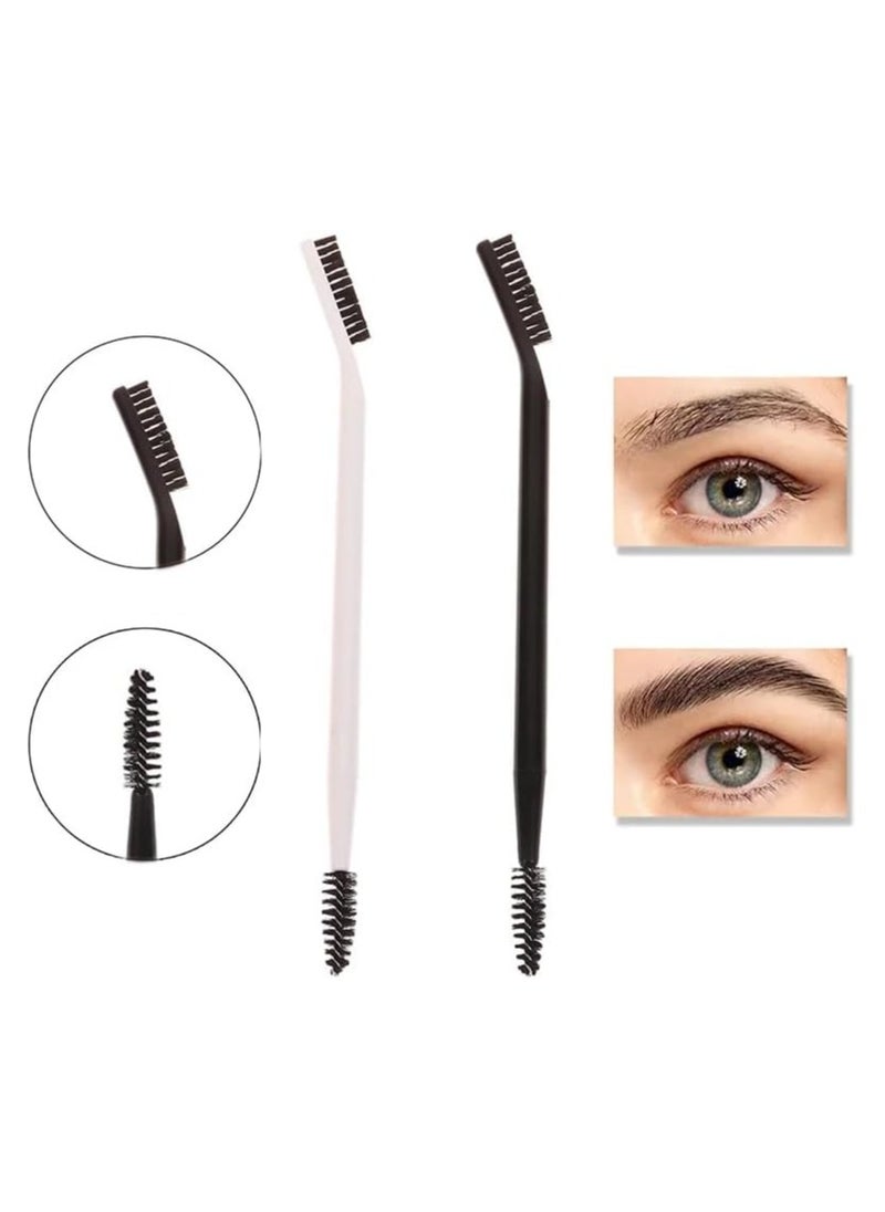 Generic - Dual-End Eyebrow Spoolie & Brush, Brow Lift Comb, Mascara Wand Applicator, Eyebrows Wax, Soap & Gel Lamination Tool, Plastic, Durable, Tiltable Spoolie - E70 (Black) - Image 1