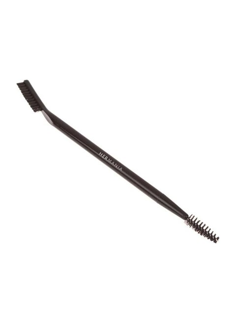 Dual-End Eyebrow Spoolie & Brush, Brow Lift Comb, Mascara Wand Applicator, Eyebrows Wax, Soap & Gel Lamination Tool, Plastic, Durable, Tiltable Spoolie - E70 (Black)