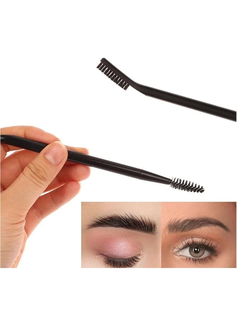 Generic - Dual-End Eyebrow Spoolie & Brush, Brow Lift Comb, Mascara Wand Applicator, Eyebrows Wax, Soap & Gel Lamination Tool, Plastic, Durable, Tiltable Spoolie - E70 (Black) - Image 1