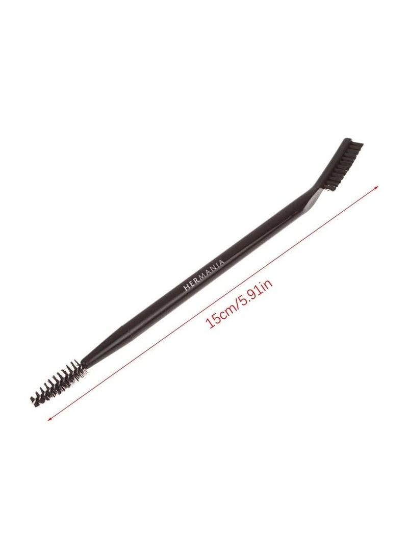 Generic - Dual-End Eyebrow Spoolie & Brush, Brow Lift Comb, Mascara Wand Applicator, Eyebrows Wax, Soap & Gel Lamination Tool, Plastic, Durable, Tiltable Spoolie - E70 (Black) - Image 1
