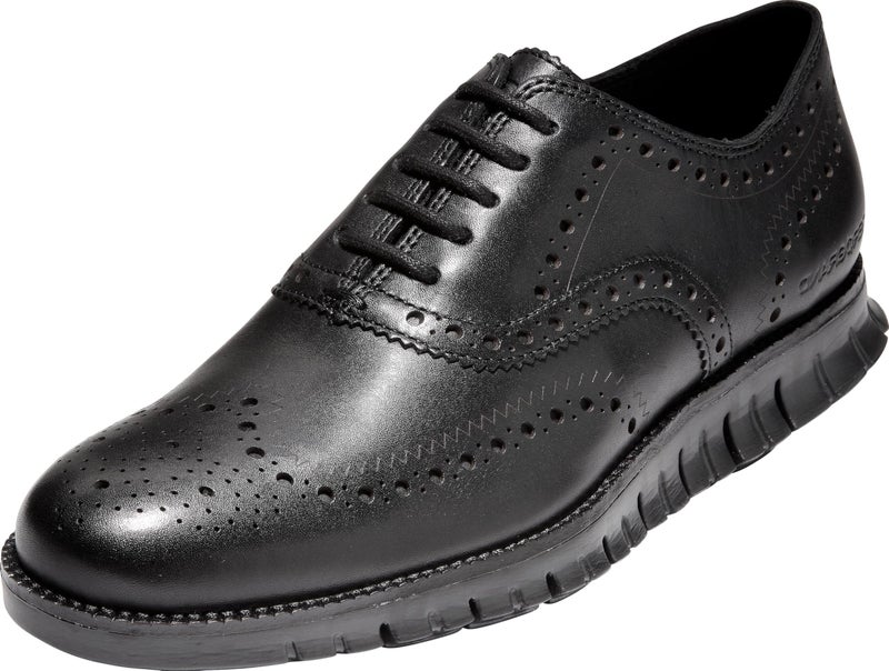 COLE HAAN أحذية كول هان زيروغراند وينغ أوكس جلد للرجال، لون أسود ثقب مغلق/أسود، مقاس 45 EU W - Image 1