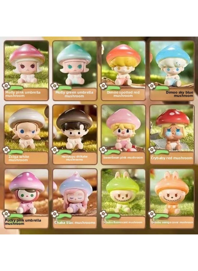 Genuine Bubble Mart POP Mushroom Elf Series Doll Moe Bubble Matt Moe Blind Box Doll-Color:A Complete Set Of 12 Mushrooms Limited Edition, Non-repeating  - Image 1