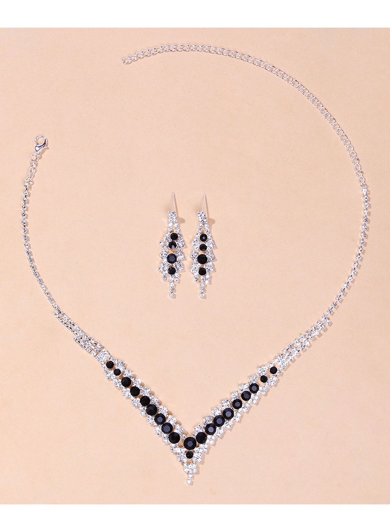 KUYING Jewelry Set Dress Accessories Fashion Simple Crystal Necklace Set  - Image 2
