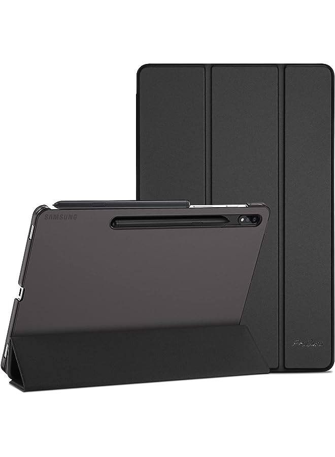 Procases Galaxy Tab S8 / Tab S7 11 inch Case, Protective Slim Case Folio Hard Back Stand Smart Cover for 11" Galaxy Tab S8 2022 / Galaxy Tab S7 2020 SM-X700 X706 T870 T875 T878 -Black - Image 1