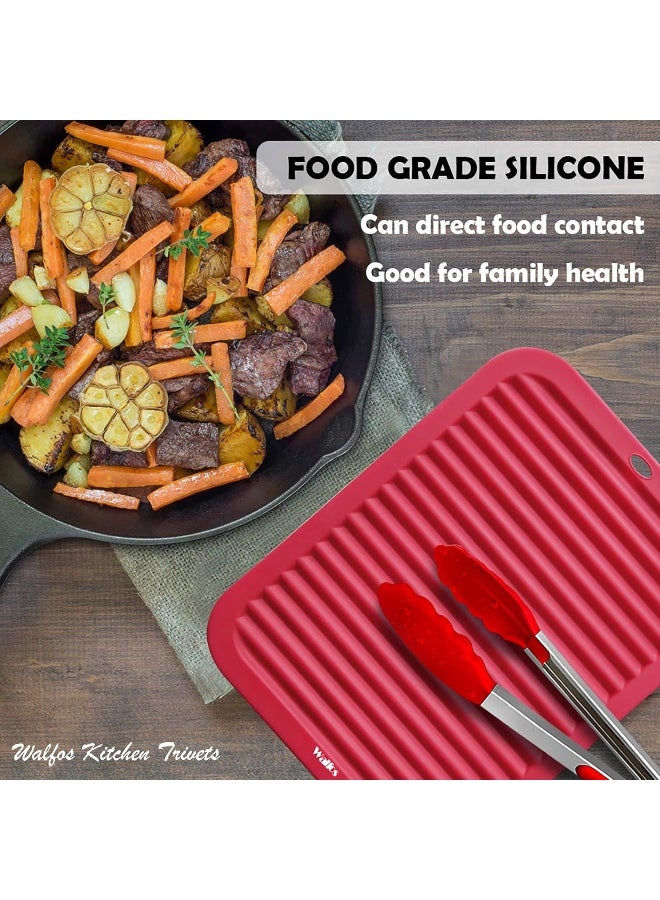 Walfos Silicone Trivets For Hot Pots and Pans - Heat Resistant Hot Pads For Kitchen Counter- Multi-Purpose & Versatile Trivet Mat - Durable & Flexible Silicone Hot Pad  - Image 5